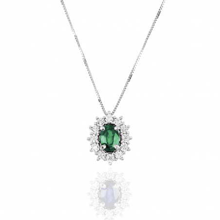 Collier Diana con Smeraldo e Diamanti